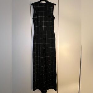 Leith Black Grid Pattern Jumpsuit